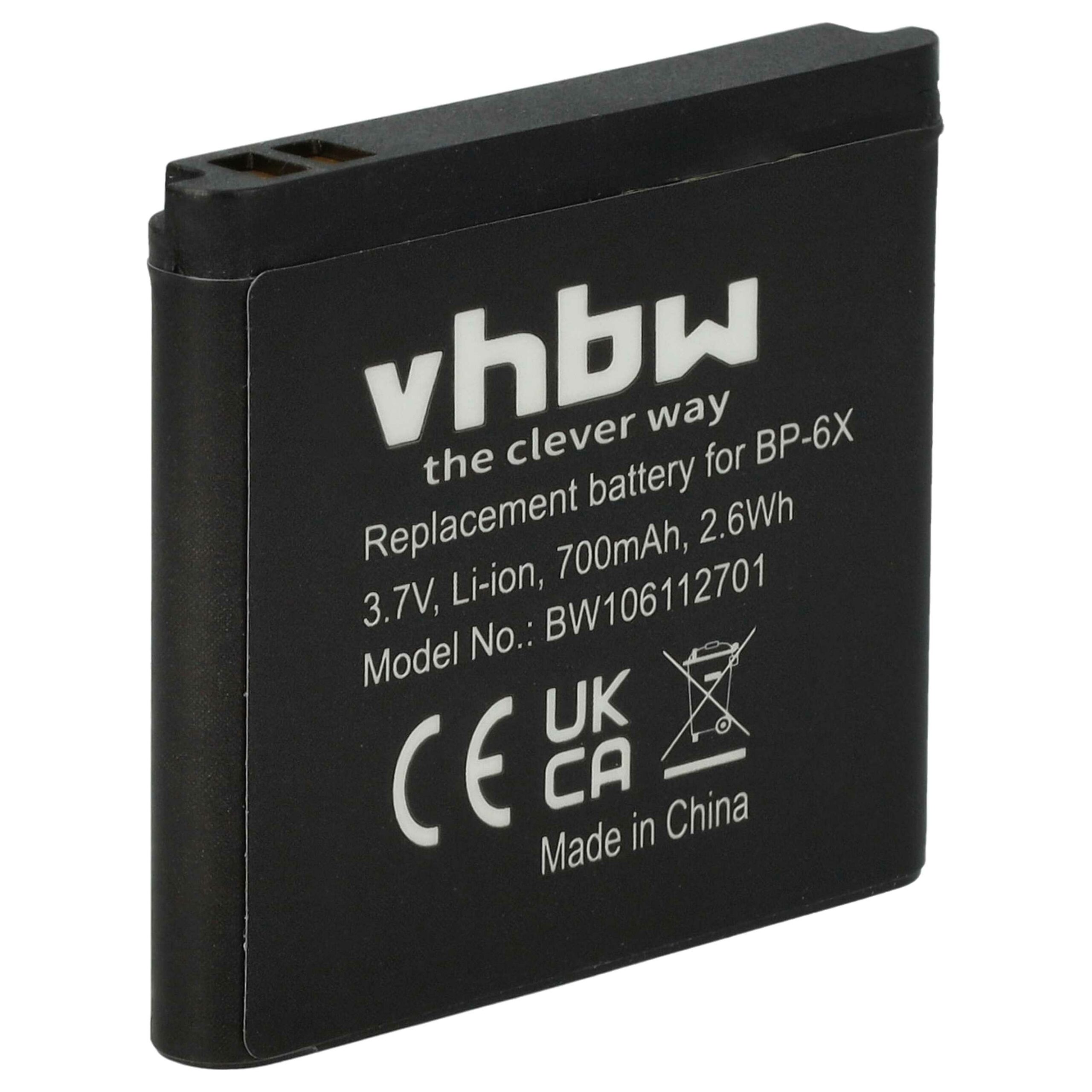 Bateria para Telemóvel Nokia BP-6x - 700 mAh 3.7 V Li-Ion vhbw