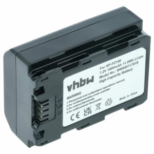 Bateria compatível com Sony NP-FZ100 vhbw - 1600mAh, 7.2V, Li-polímero
