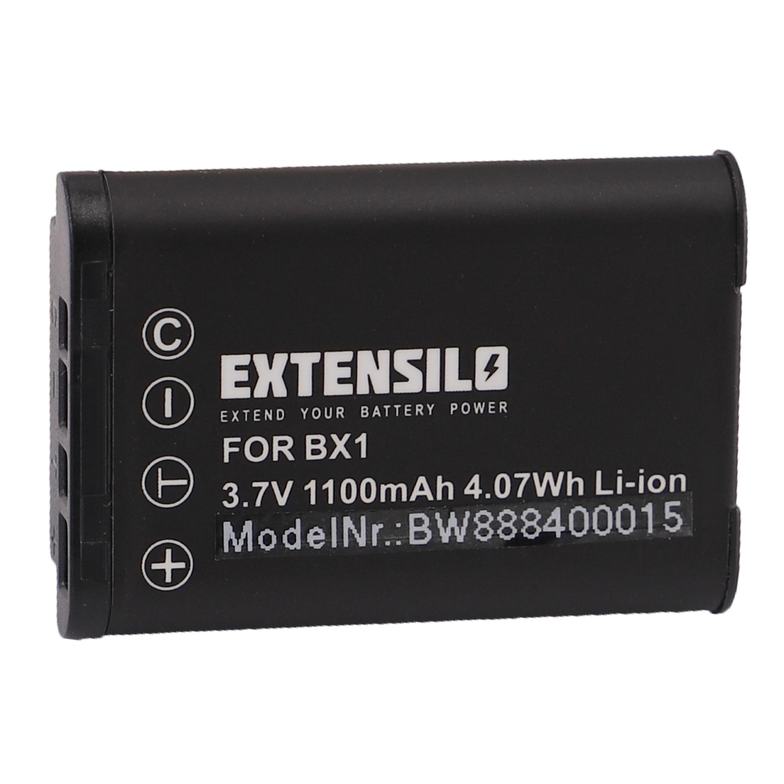 Bateria EXTENSILO NP-BX1 para Sony - 1100mAh, 3.7V, Li-Ion