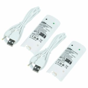 Bateria vhbw 2x 400 mAh 2.4V NiMH para Comando Nintendo Wireless NC-WR01BA