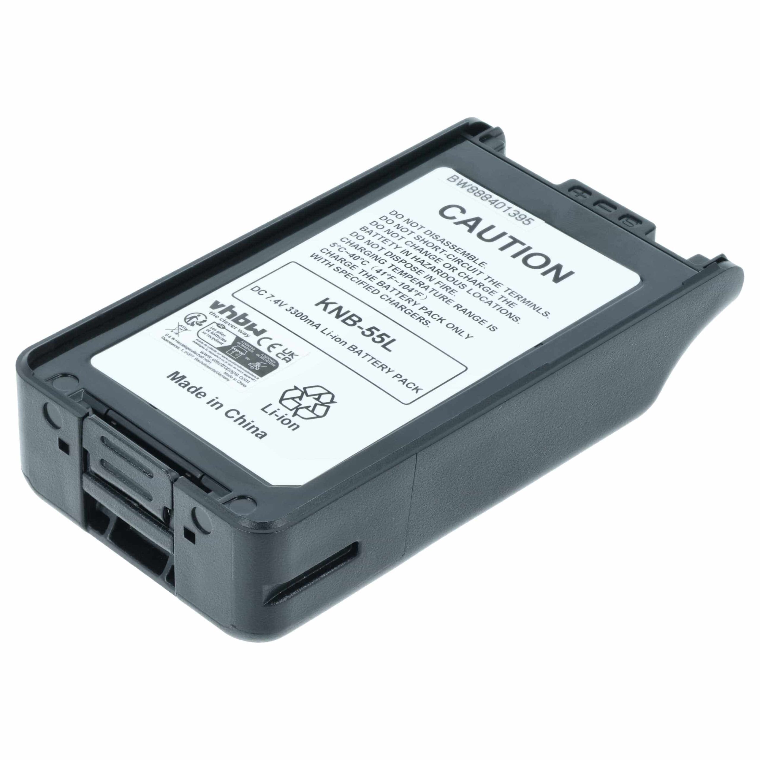 Bateria para Rádio Kenwood KNB-57L, KNB-78L, KNB-55L, KNB-56N, KNB-24L, KNB-35L - 3300 mAh 7.4 V Li-Ion vhbw