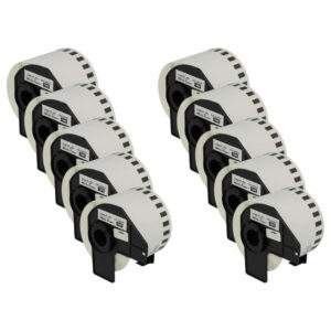10x Rolo de Etiquetas Substituição Brother DK-44205 Premium 62 mm x 30,48 m + Suporte