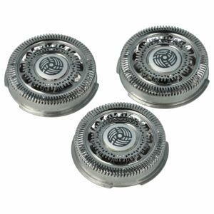 3 Cabeças de Corte Compatíveis com Philips s9000, s9031, s9111, s9161, s9711 - vhbw Prata