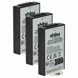 3x Bateria compatível com Polaroid Z2300, Z230E - 600mAh, 7.4V, Li-Ion