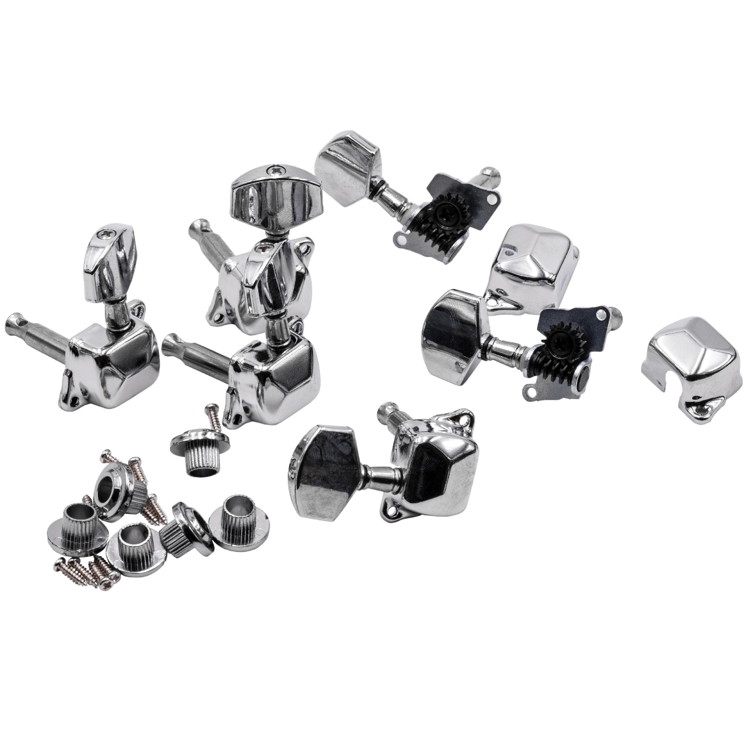 Craveiras de Guitarra 3D3E vhbw - Prata, Furo 8 mm para Guitarra Elétrica, Acústica e Banjo