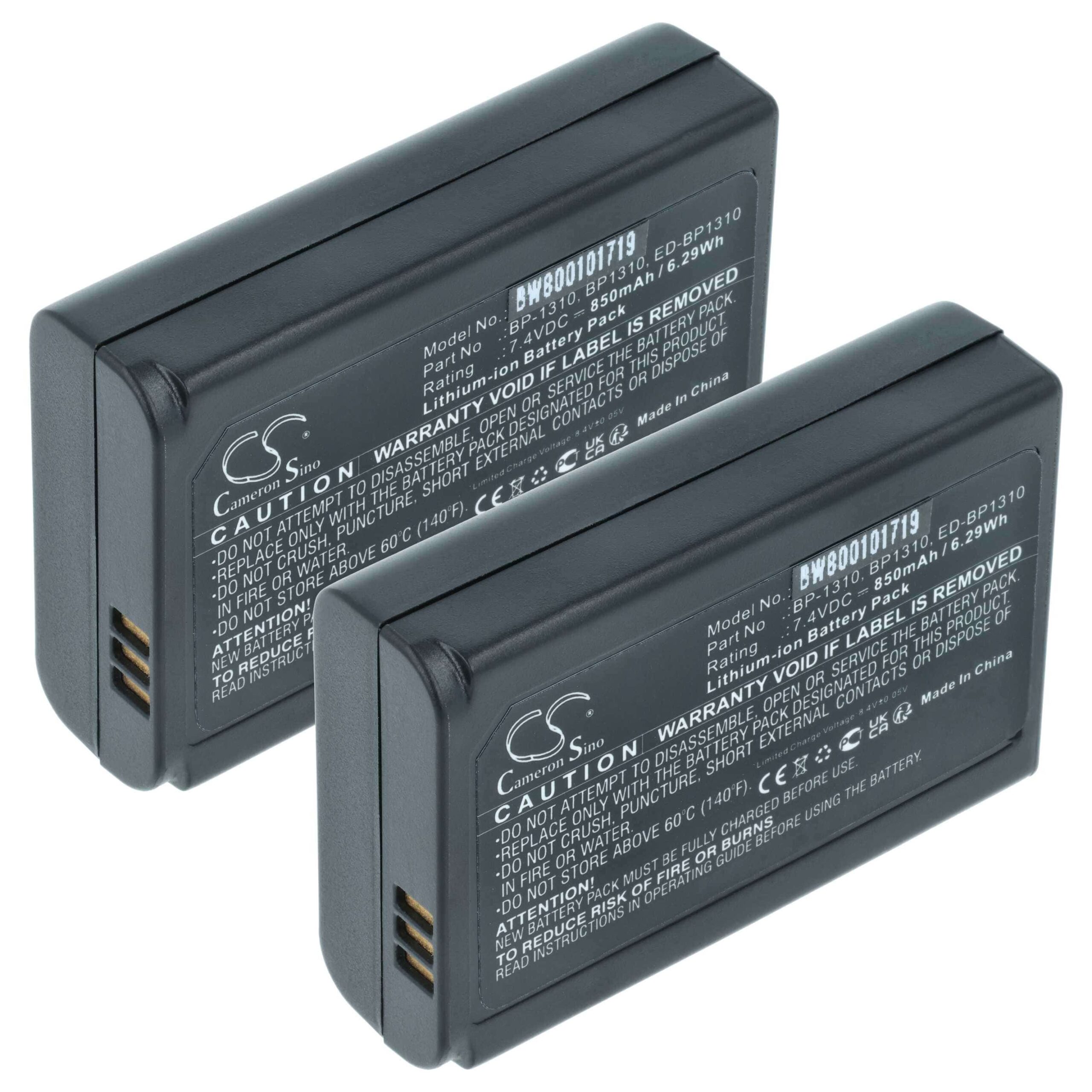 2x Bateria vhbw para Samsung AD43-00192A, BP1310, BP-1310, ED-BP1310 - 1000mAh, 7.2V, Li-Ion