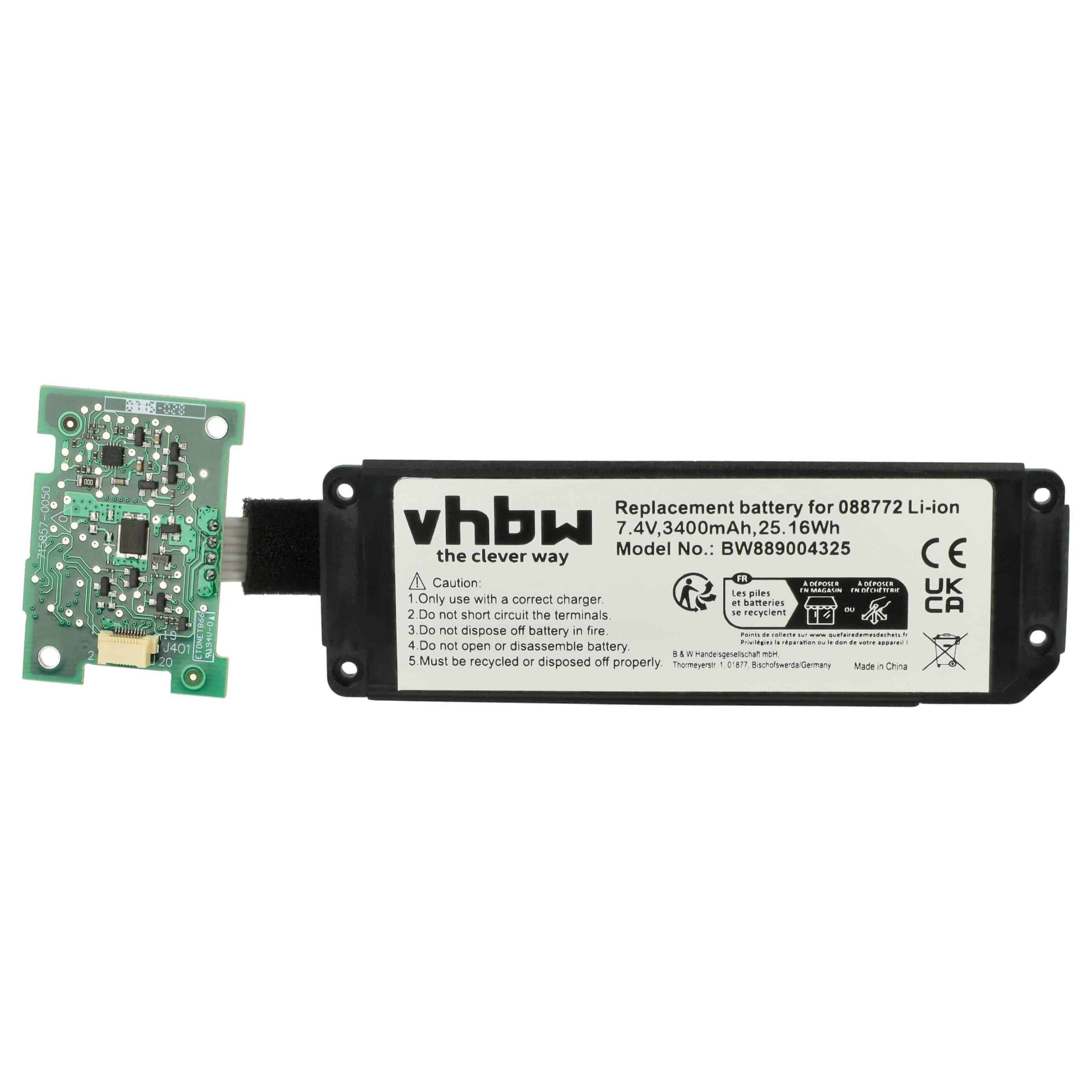 Bateria vhbw para Bose SoundLink Mini 2 - Li-Ion 3400 mAh com Placa de Circuito - Image 3