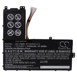 Bateria vhbw para Acer Notebook - AC17B8K, KT.0040G.012, 4ICP5/57/81 - 3150 mAh 15.2 V Li-Ion
