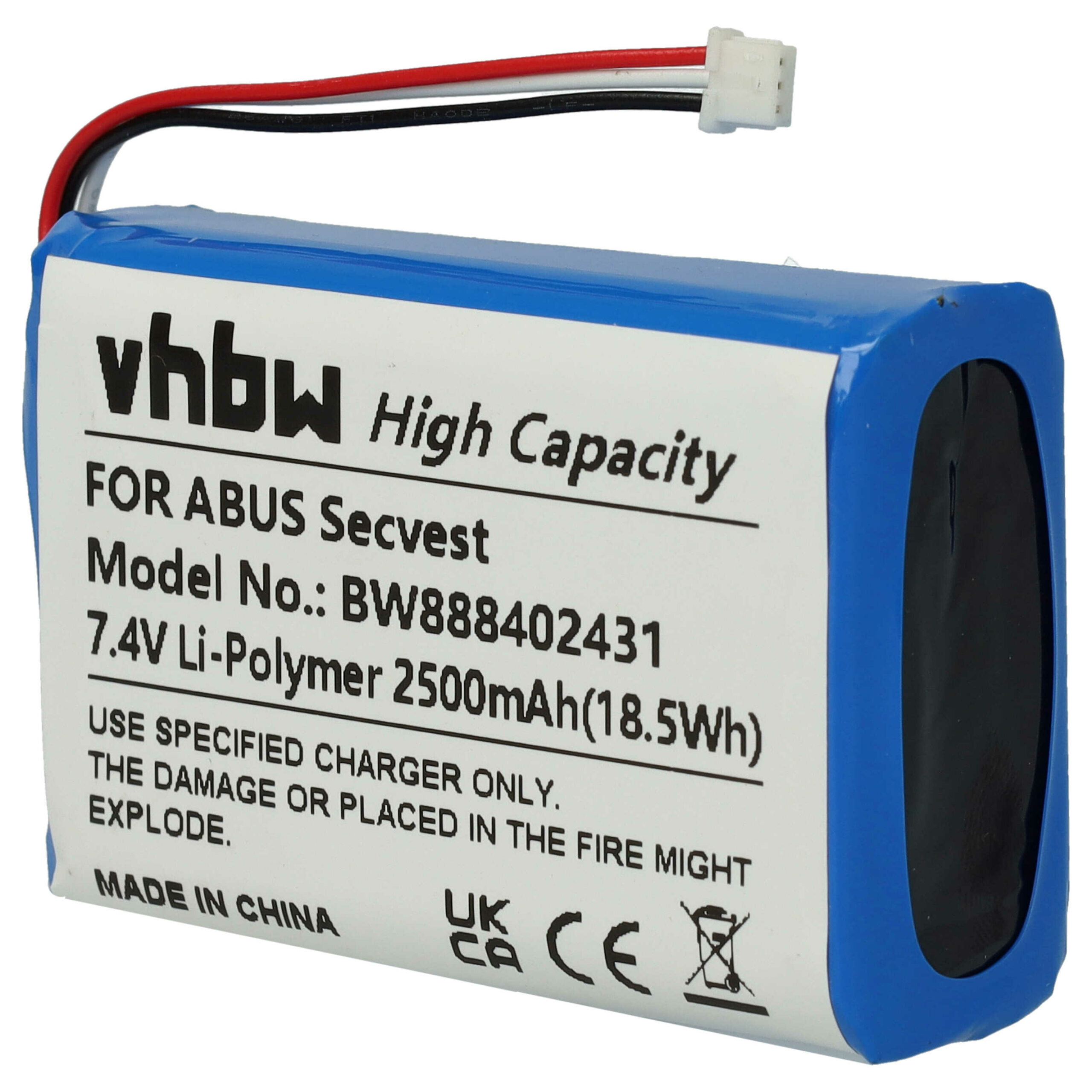Bateria para Sistema de Alarme ABUS FUBT50000 - 2500 mAh 7.4 V Li-polímero vhbw - Image 3
