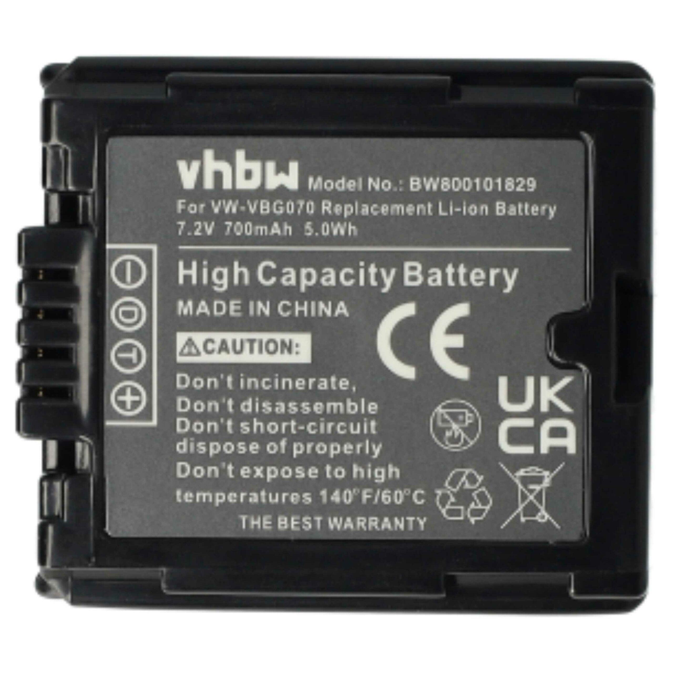 Bateria vhbw 3x para Câmaras Panasonic VW-VBG070, DMW-BLA13E, DMW-BLA13, VW-VBG130 - 700 mAh 7.2V Li-Ion - Image 3