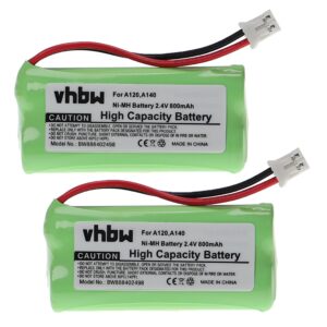 2x Bateria vhbw 800 mAh 2.4V NiMH para Telefone Fixo T-Com - Compatível com 55AAAHR2BMX, 220436C1, 41AAAH2BMX, 220382C1