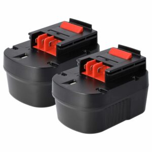 2x Bateria de substituição vhbw para Black & Decker A12, A12EX, A12E, A12-XJ - 1500 mAh, 12 V, NiMH