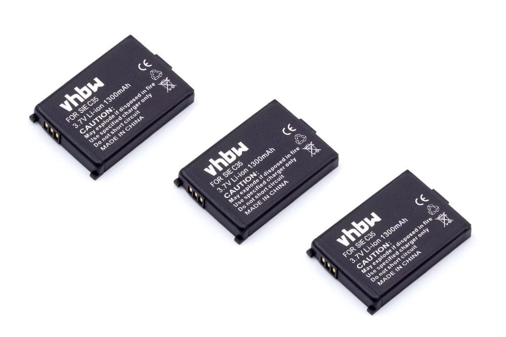 Pack 3x Bateria vhbw L36880-N5401-A102 para Telefone Siemens/Swisscom - 1300 mAh 3.7V Li-Ion