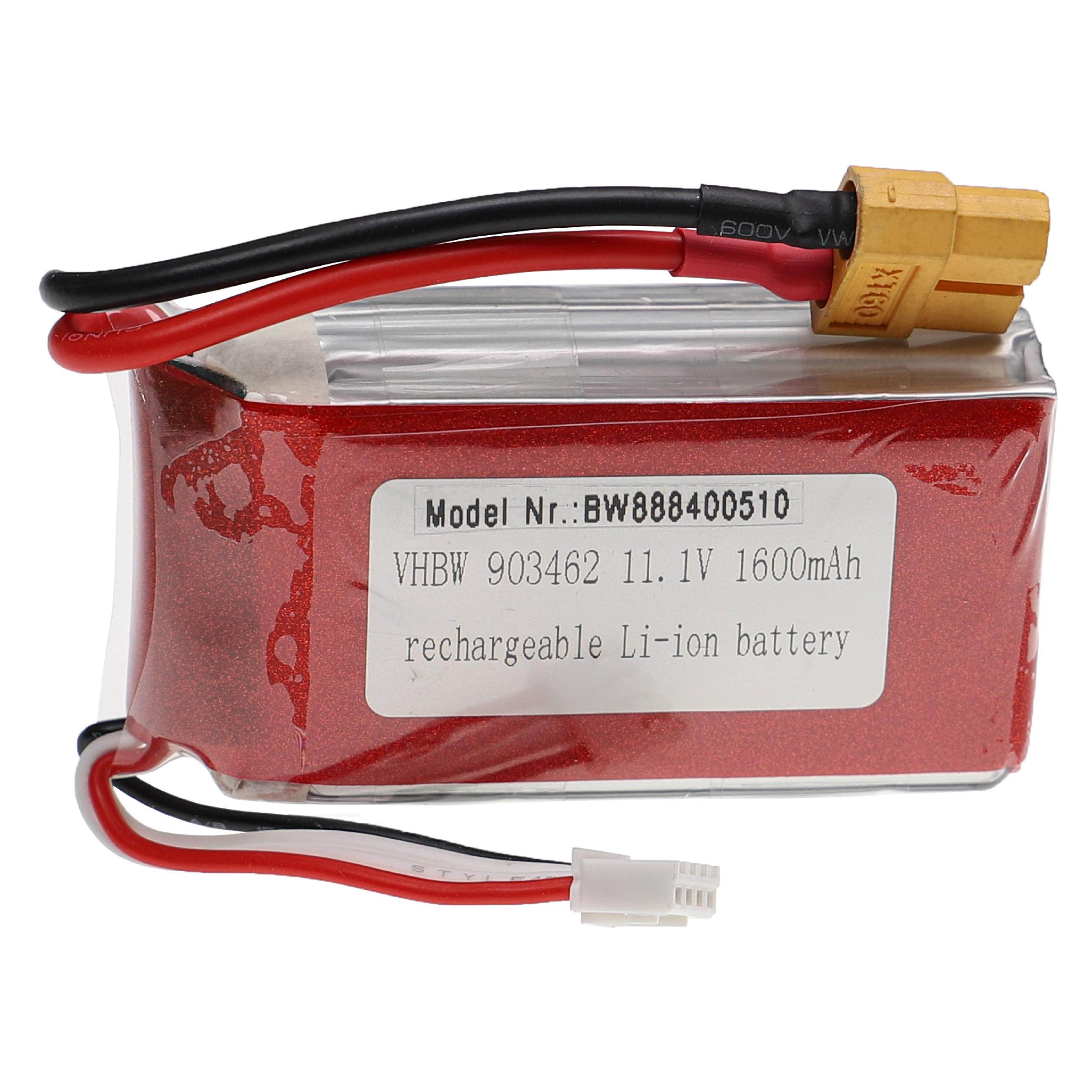 Bateria para Modelos de Radiocontrolo vhbw - 1600 mAh 11.1 V Li-polymer XT60