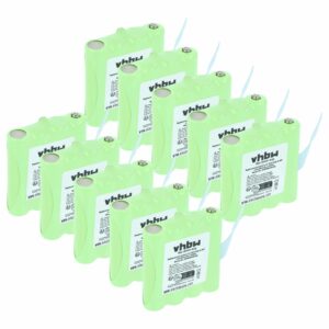 Bateria vhbw 10x para rádios Midland/Motorola - 600 mAh 4.8V NiMH (BATT8R, KEBT072A)