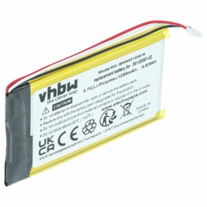 Bateria GPS vhbw compatível com Garmin 361-00051-01, 361-00051-12, 361-00051-02, 361-00051-00 - 1250mAh, 3.7V