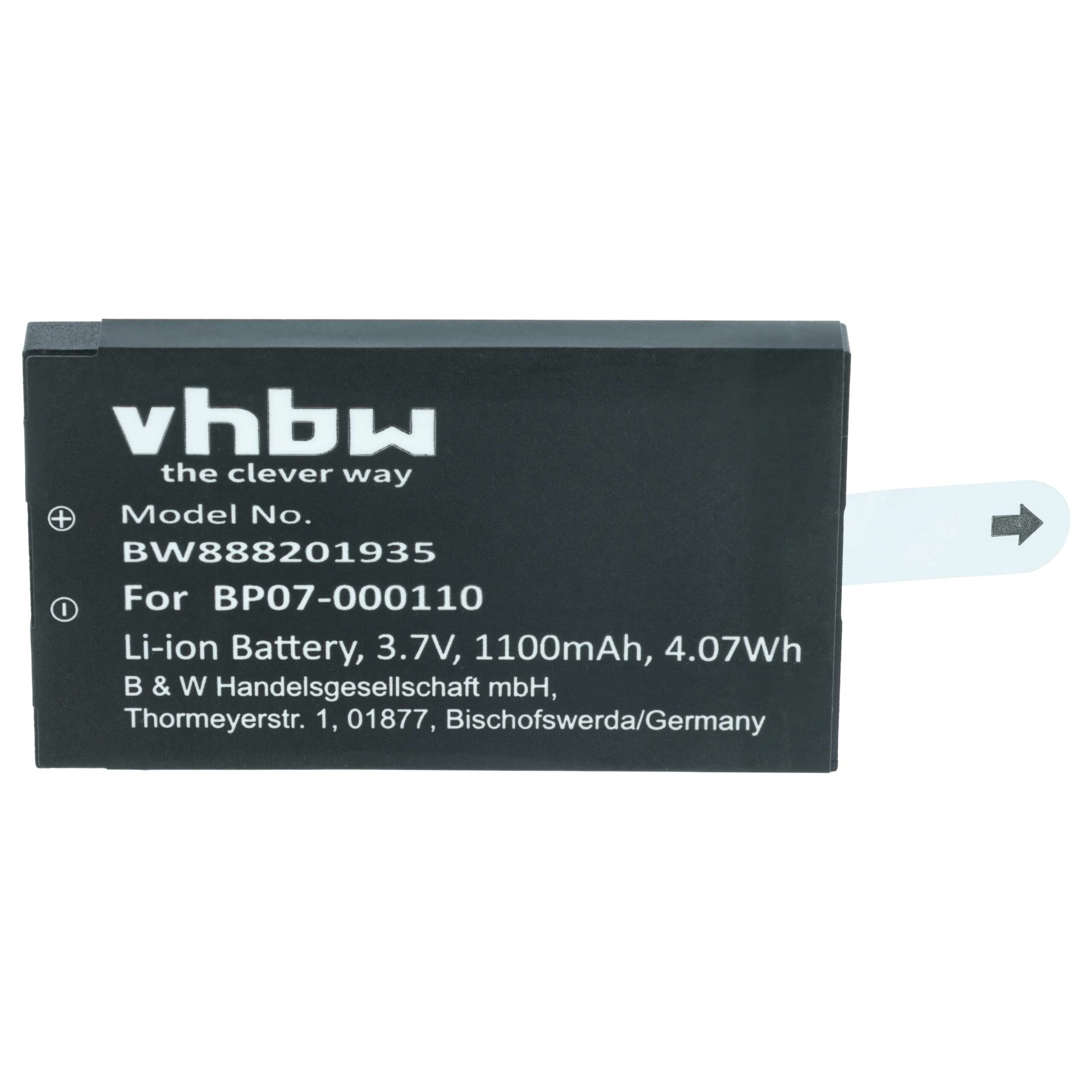 5x Bateria vhbw compatível com Datalogic 11300794, 3H21-00000370 - Scanner POS 1100 mAh 3.7 V - Image 3