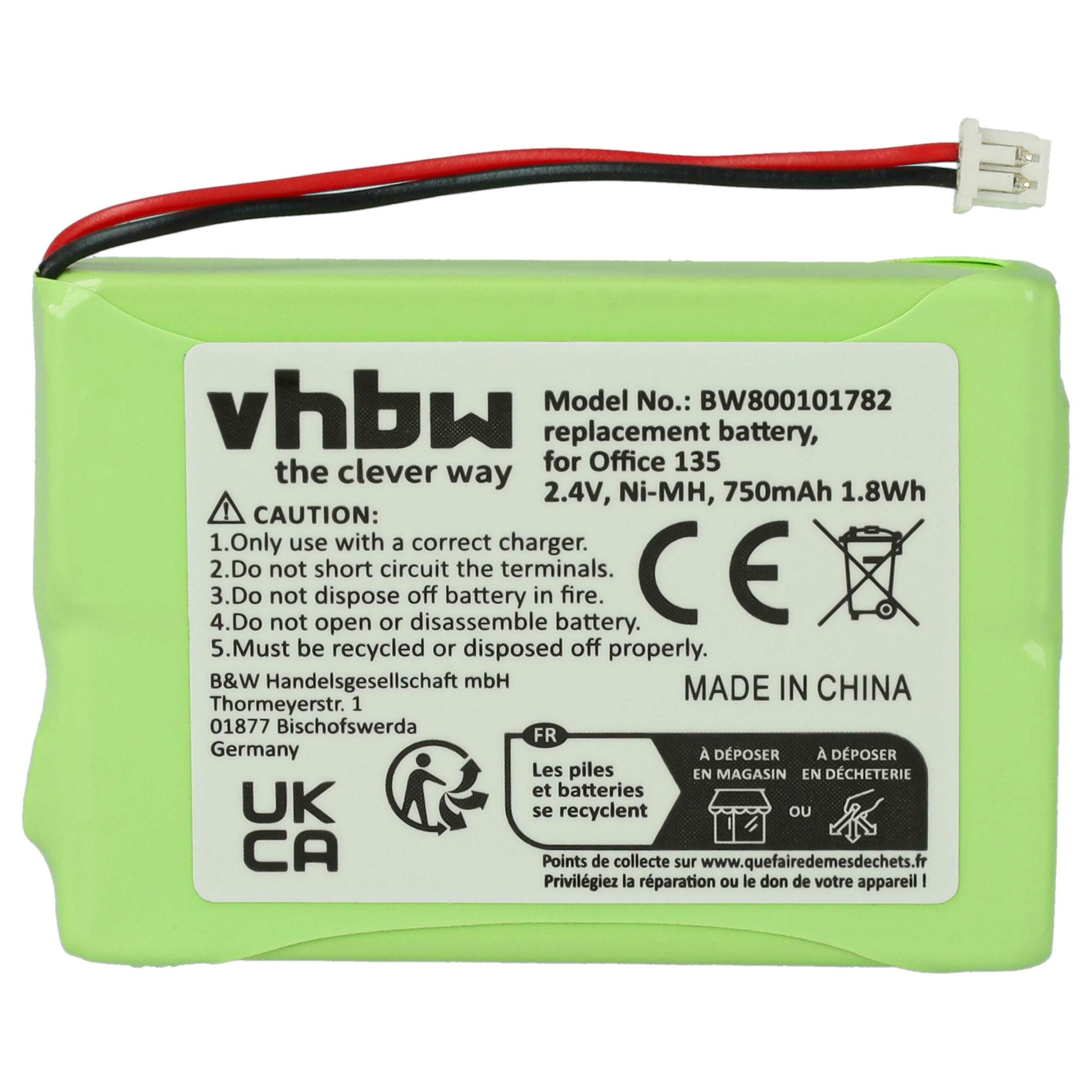 Bateria de Substituição vhbw para Telefone Ascom (750 mAh, 2.4 V) - Pack de 3 - Image 3