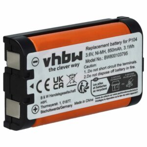Bateria vhbw para telefone Panasonic - 850 mAh 3.6 V NiMH (substitui 23-968, 43-9024, 43-9025, 43-9026, 43-9030)