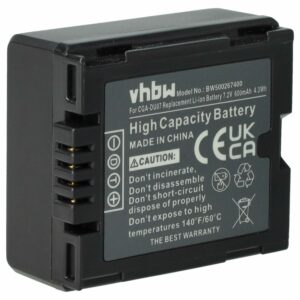 Bateria vhbw para câmara Hitachi DZ-BP07s, DZ-BP14s, DZ-BP21s - 600 mAh 7.2 V Li-Ion