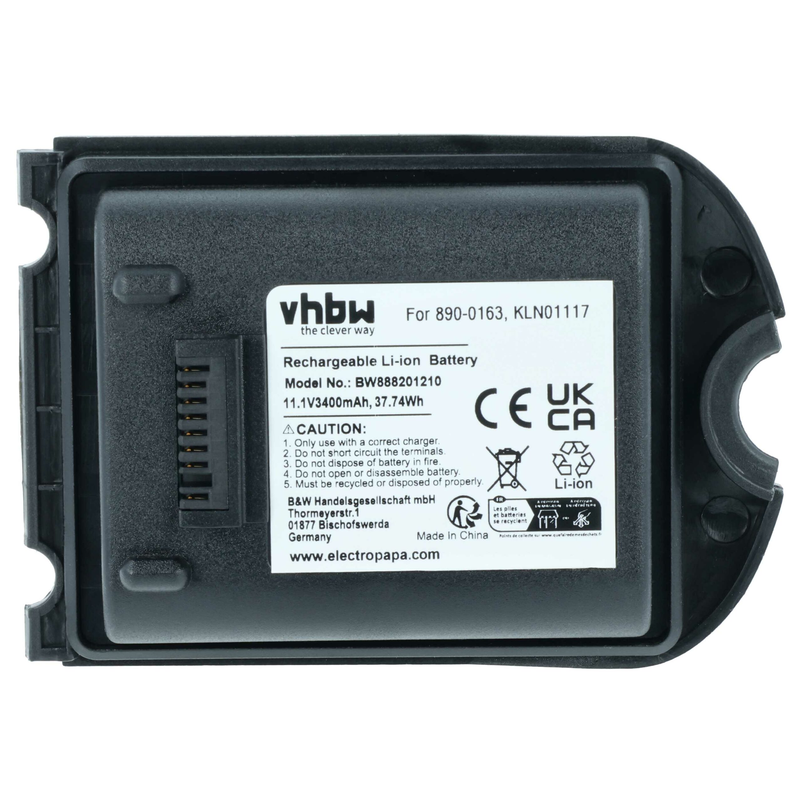Bateria vhbw 2x compatível Spectra Precision 990652-004756, 890-0163-XXQ - 3400 mAh 11.1 V Li-Ion - Image 3