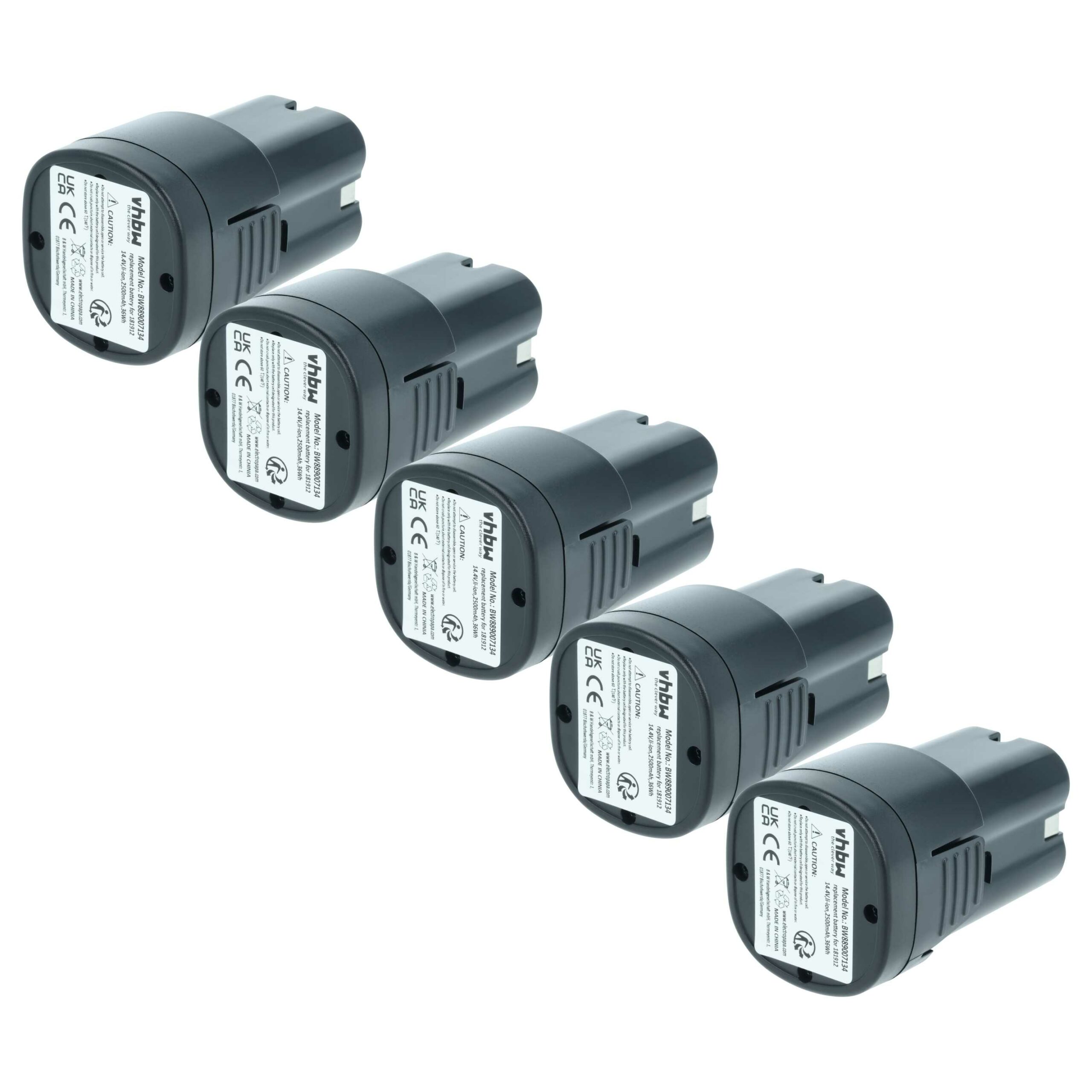 5x Bateria vhbw 2500 mAh 14.4 V Li-Ion compatível com Bahco BCL1B03IB