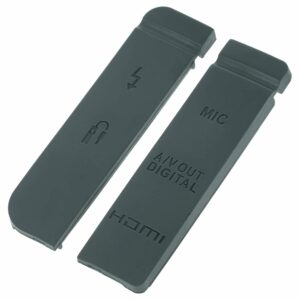 2x Tampas Protetoras de Terminais para Canon EOS 7D - HDMI, A/V Digital, Micro, PC/Flash, Controlo Remoto