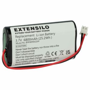 Bateria EXTENSILO para Lâmpadas Zafferano, Sigor, Villeroy & Boch e outras - 6800 mAh 3.7 V Li-Ion