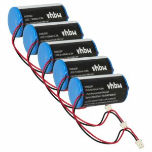 Bateria vhbw 5x ER34615M para Sistemas de Alarme Visonic - 14500 mAh 3.6V Li-SOCl2