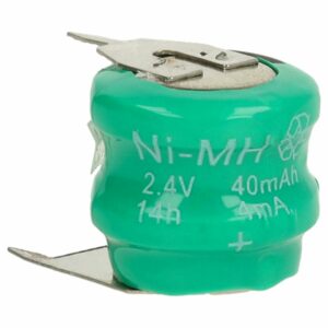 Bateria de Botão Recarregável V40H 3 Pinos NiMH 40 mAh 2.4V vhbw