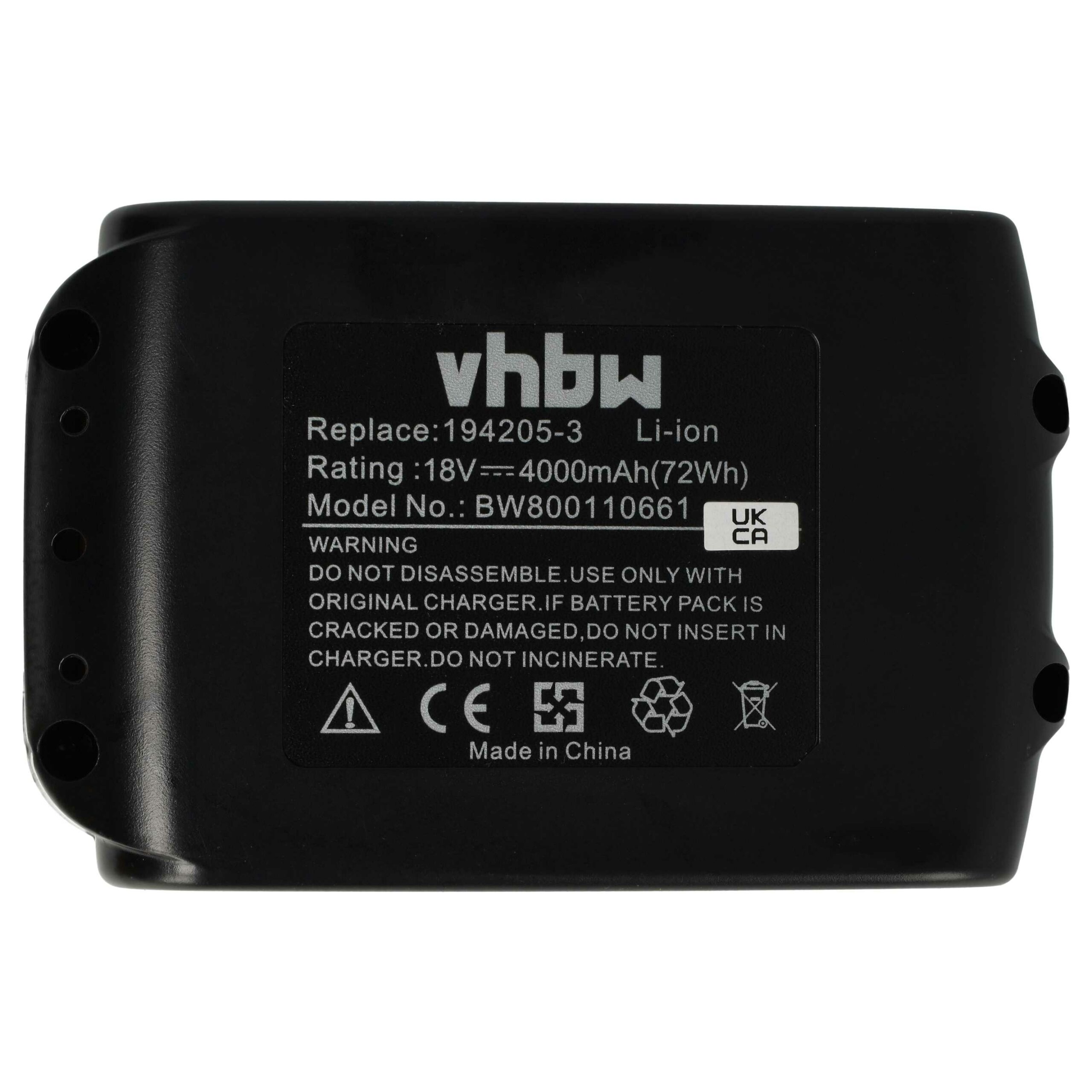Bateria vhbw compatível com Makita BL1840, BL1840B - 18V, 4000 mAh, Li-Ion - Image 3