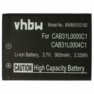 Bateria para Telemóvel vhbw compatível com Alcatel CAB31L0000C2, CAB31L0000C1, CAB31L0001C1 - 900 mAh 3.7 V Li-Ion