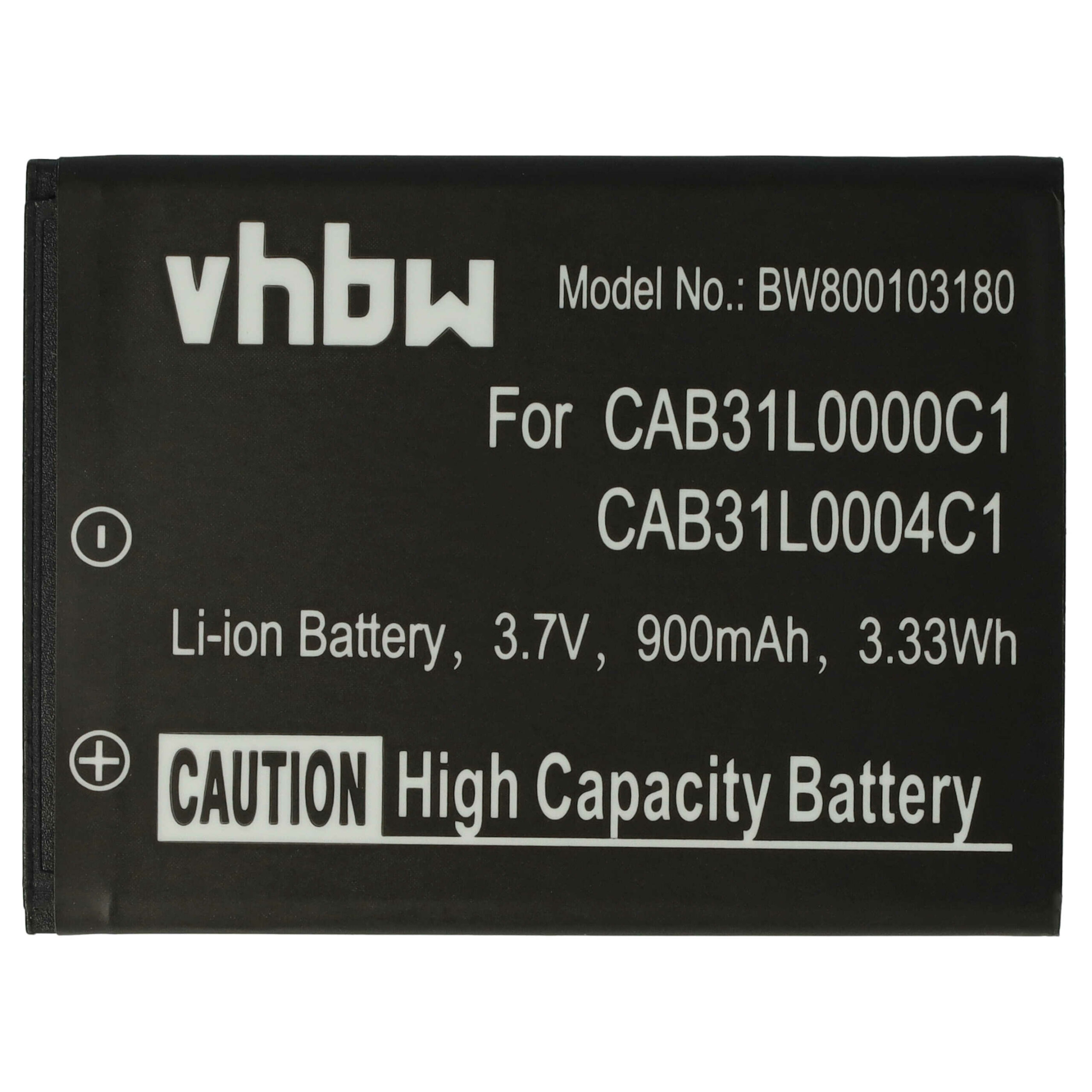 Bateria para Telemóvel vhbw compatível com Alcatel CAB31L0000C2, CAB31L0000C1, CAB31L0001C1 - 900 mAh 3.7 V Li-Ion