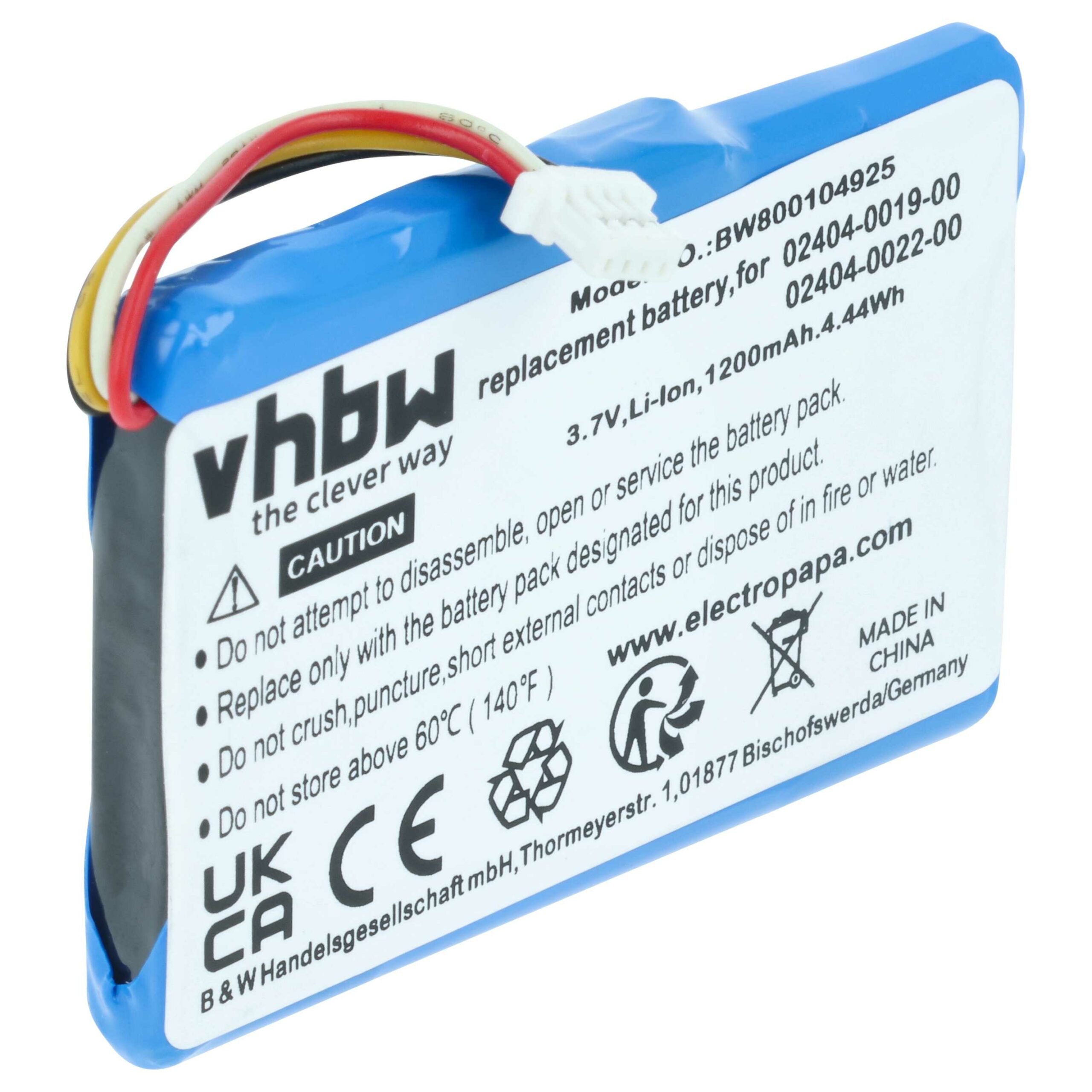 Bateria vhbw para Câmaras Cisco - Substitui 02404-0019-00, 1UF553450-1-T0423, 02404-0022-00 - 1200 mAh 3.7 V Li-Ion