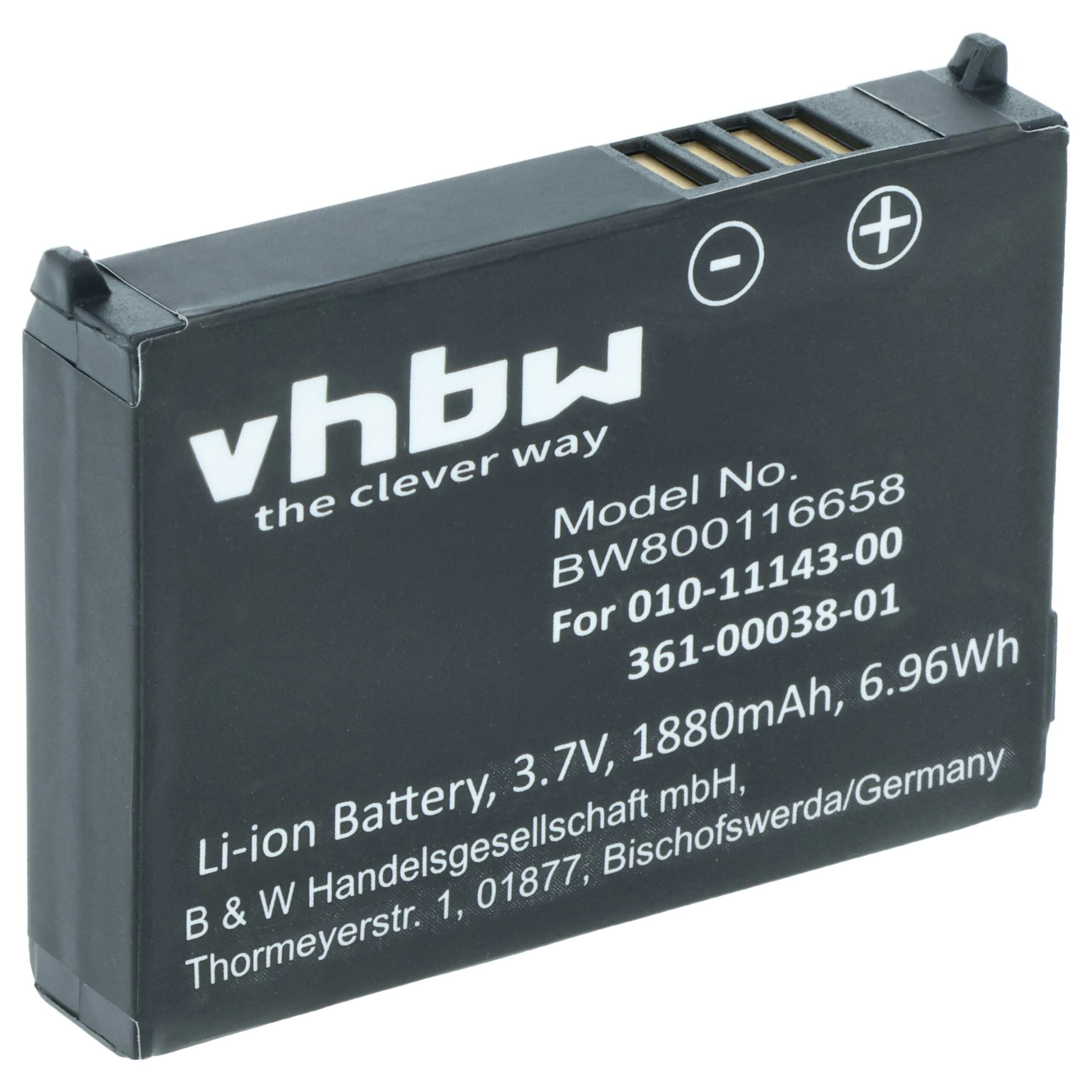 Bateria para GPS Garmin compatível com 010-11143-00, 361-00038-01 - 1880mAh, 3.7V