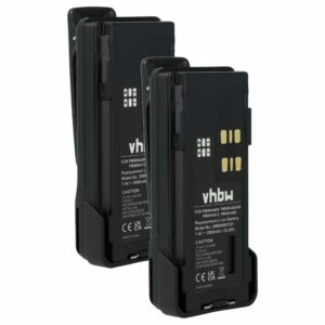 Bateria para Rádio Motorola 2x PMNN4406, PMNN4406BR, PMNN4409 - 3000 mAh 7.4 V Li-Ion + Clip de Cintura