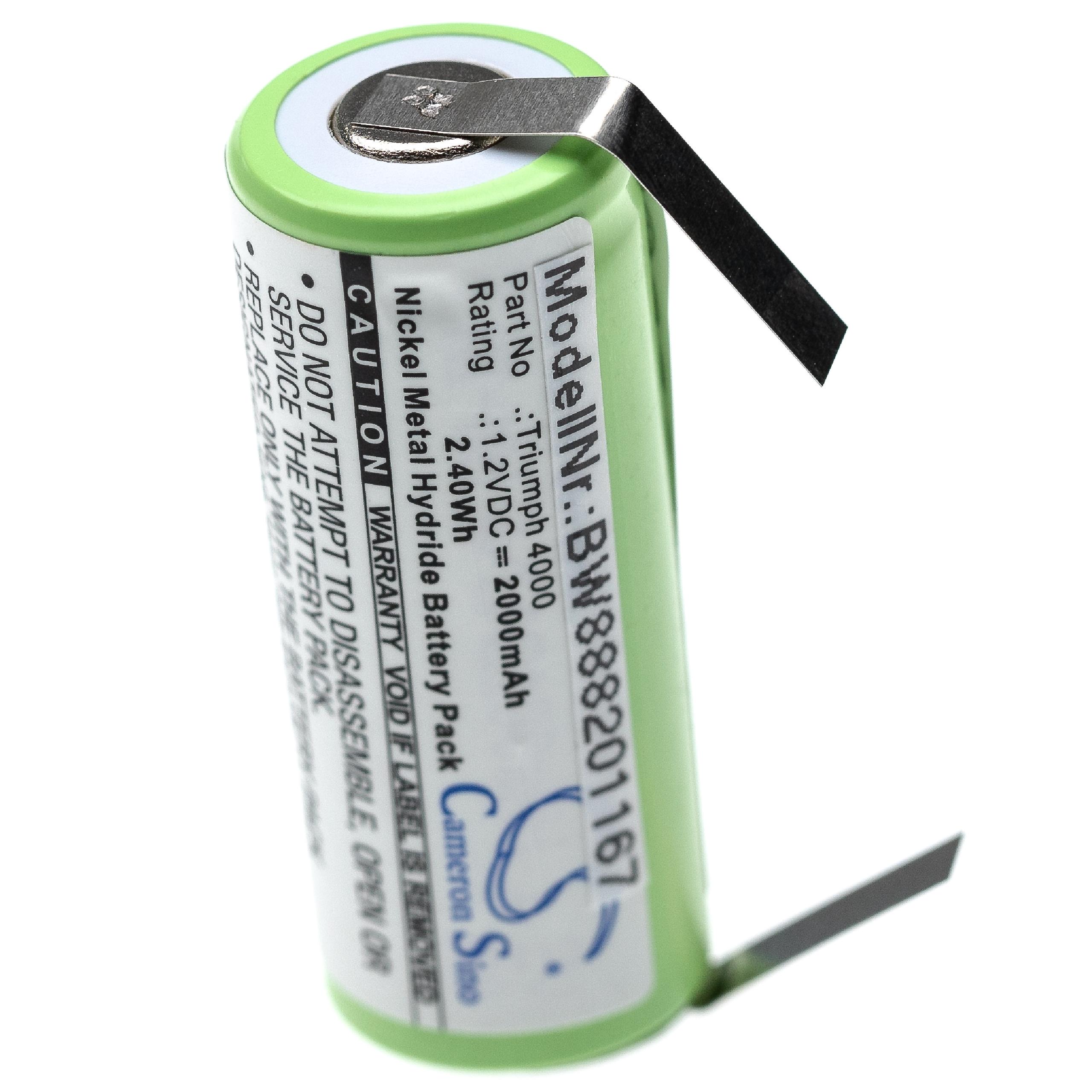 Bateria para Escova de Dentes Elétrica Oral-B 3745, 3762, 3761 - 2000mAh, 1.2V vhbw - Image 2