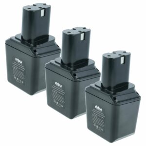 3x Bateria vhbw para Bosch 26073000002 - 3000 mAh, 9.6 V, NiMH