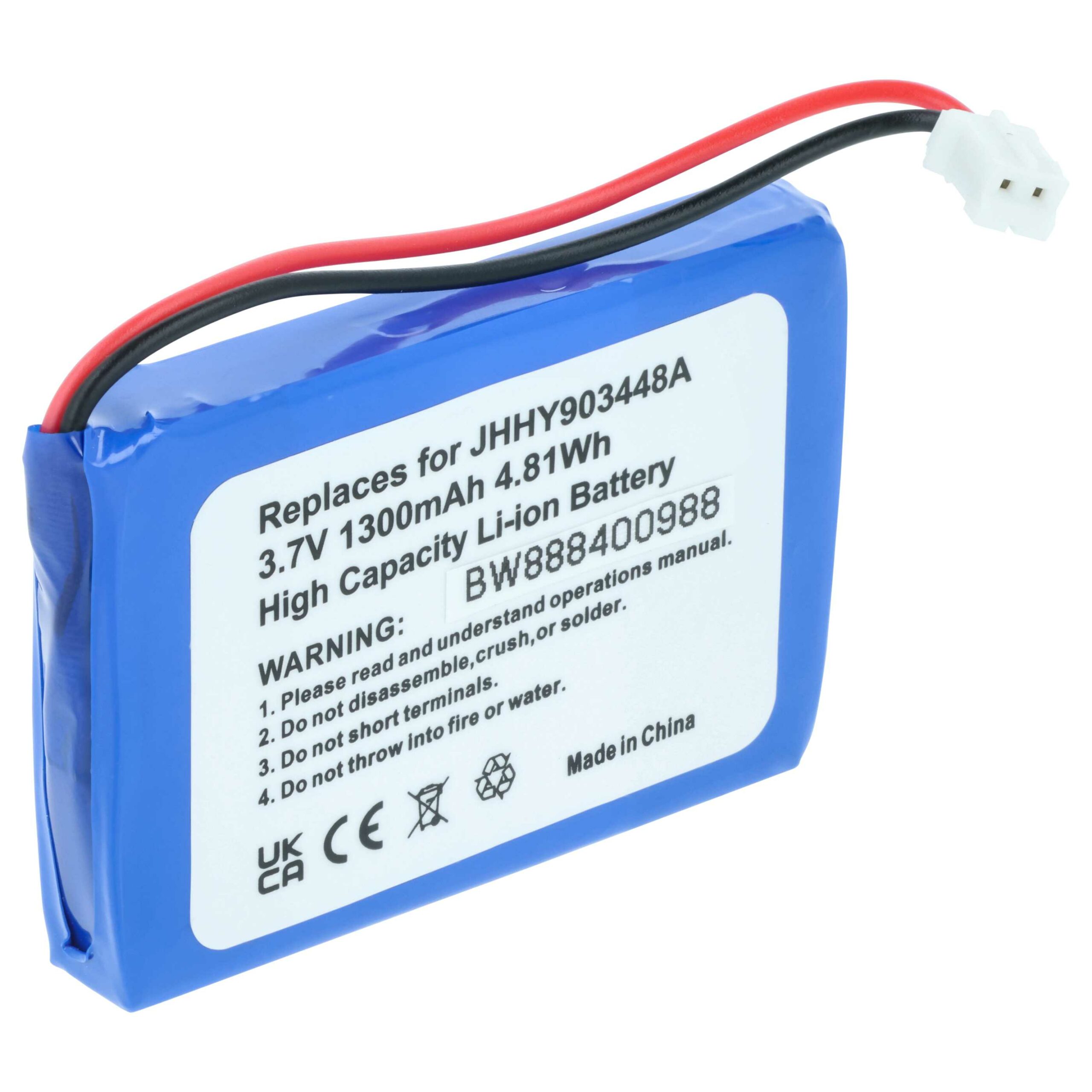 Bateria vhbw para Rádio Albrecht 083448, JHHY903448A - 1300 mAh 3.7 V Li-Ion