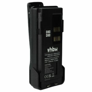 Bateria de substituição para rádio Motorola PMNN4409AR, PMNN4409, PMNN4406BR, PMNN4406 - 2200 mAh 7.4 V Li-Ion com clip de cinto