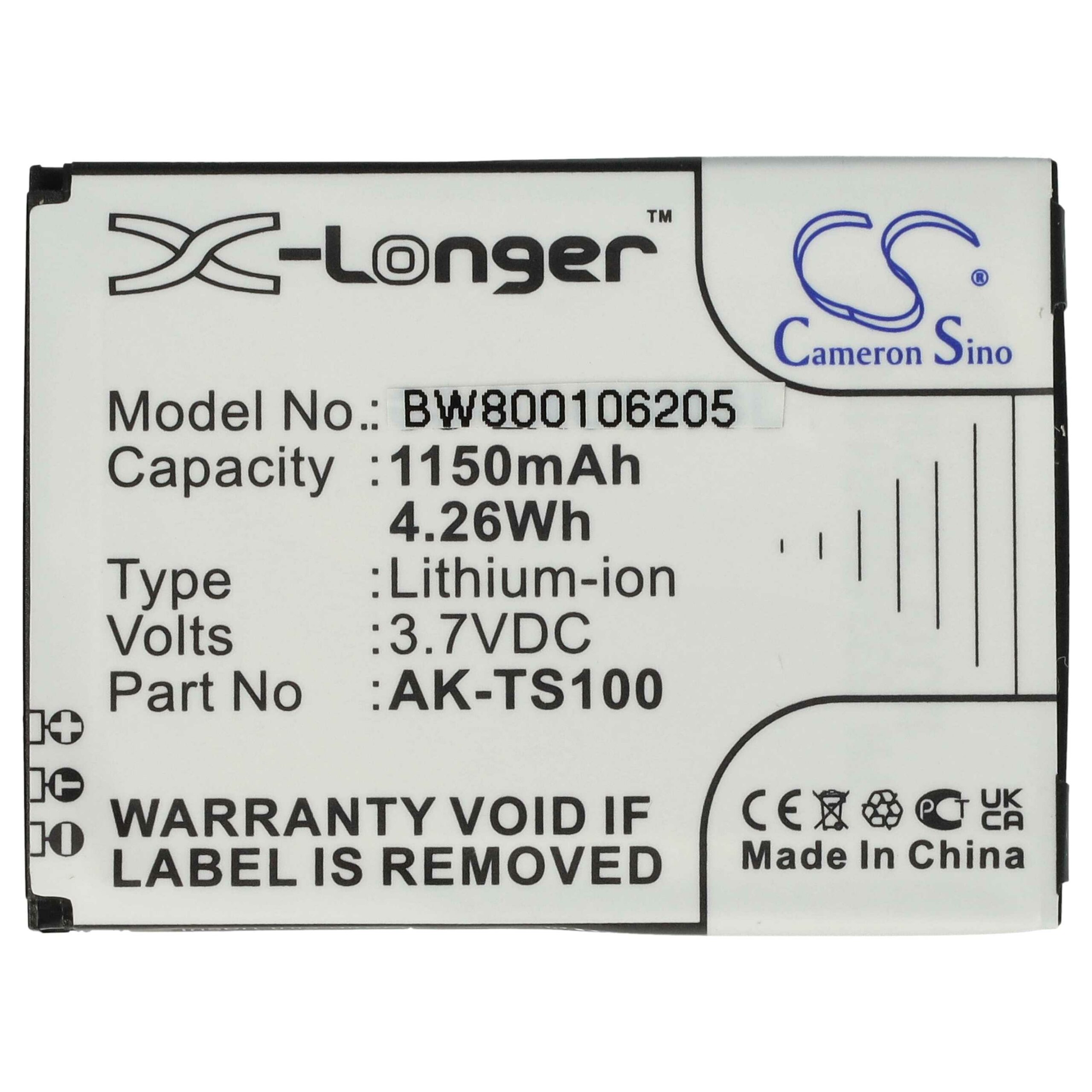 Bateria para Telemóvel Emporia AK-TS100, AK-F220 - 1150 mAh 3.7 V Li-Ion vhbw - Image 3