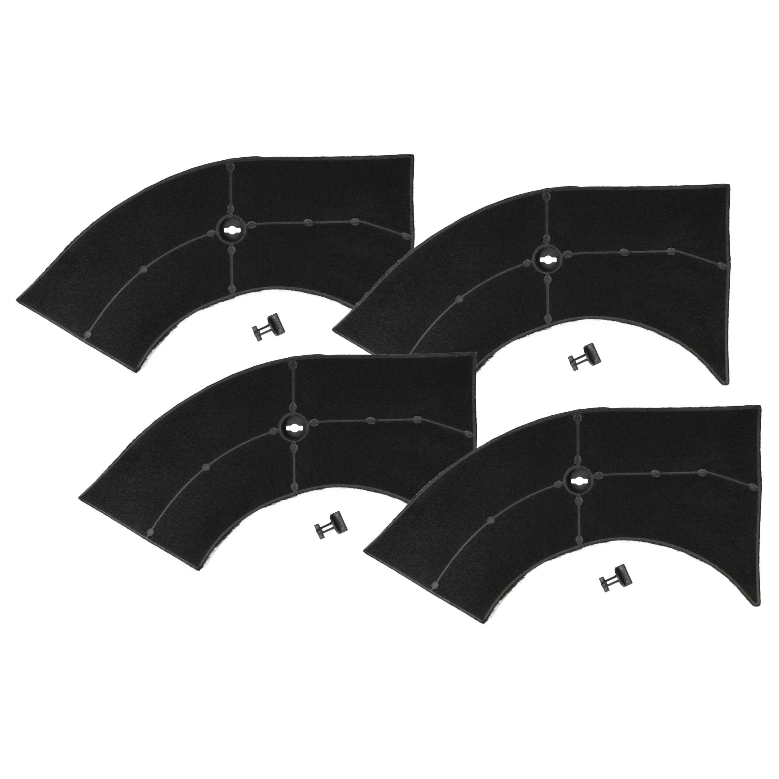 Filtro de Carvão Ativado vhbw para AEG 5027456700/2 e Bauknecht - Pack 4 unidades (28 x 13,3/9,5 x 2,6 cm)