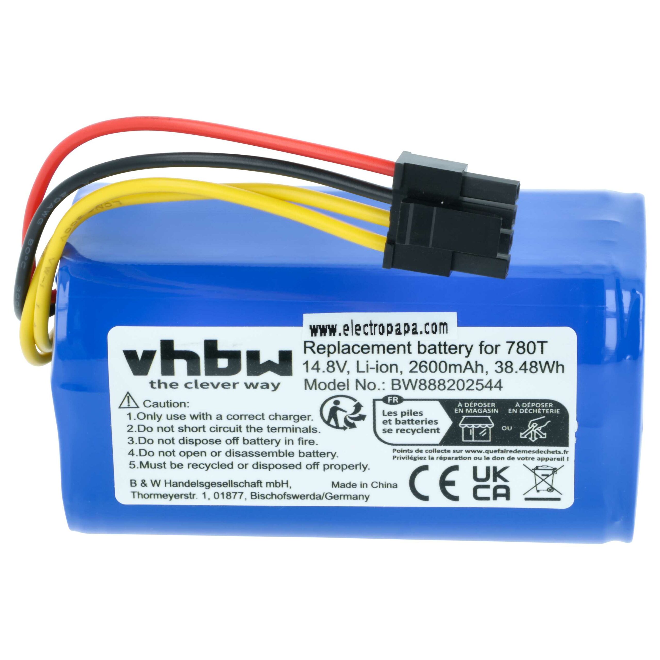 Bateria vhbw compatível com Blaupunkt 6.60.40.04-0, 6.60.40.05-0 e outros - 2600mAh, 14.8V, Li-Ion - Image 3