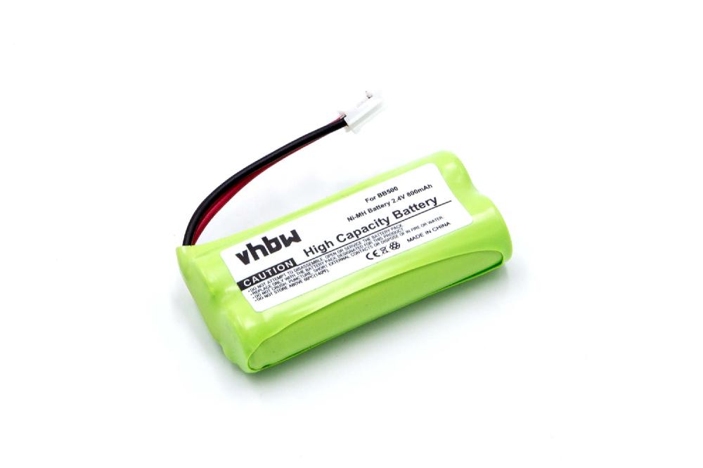 Bateria vhbw para Telefones Fixos Binatone - 800 mAh 2.4 V NiMH