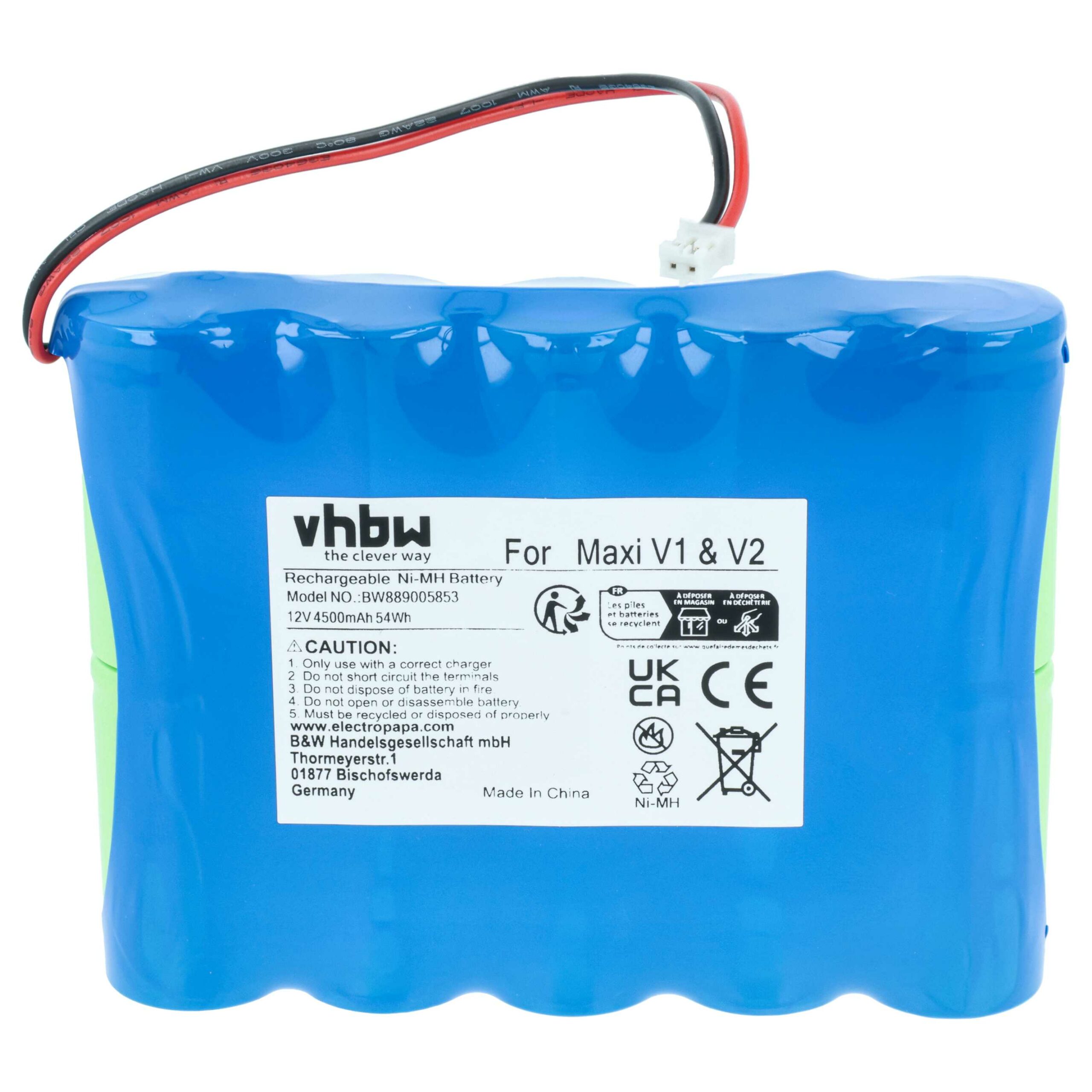 Bateria NiMH vhbw 2x 4.5 Ah 12V para Lâmpada LED ApeLight Maxi - Image 3