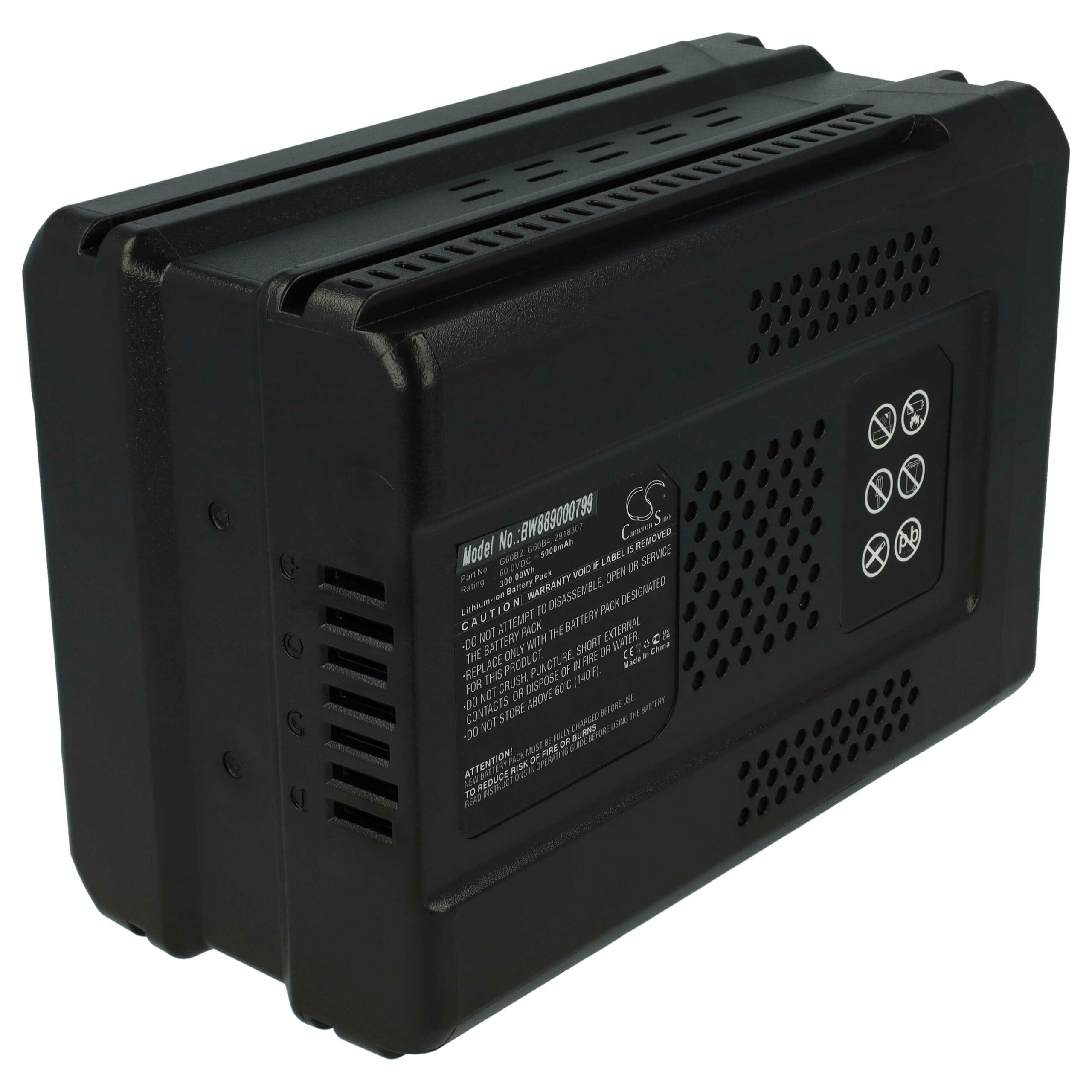 Bateria vhbw para Greenworks G60B2, 2918307, G60B4 - 60V 5Ah Li-Ion