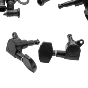 Tarraxa para Guitarra vhbw 3R3L - Acabamento Preto, Furo de 10 mm
