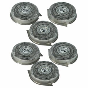 6 Cabeças de Corte Compatíveis com Philips HQ9 para Barbeador Elétrico, Prata