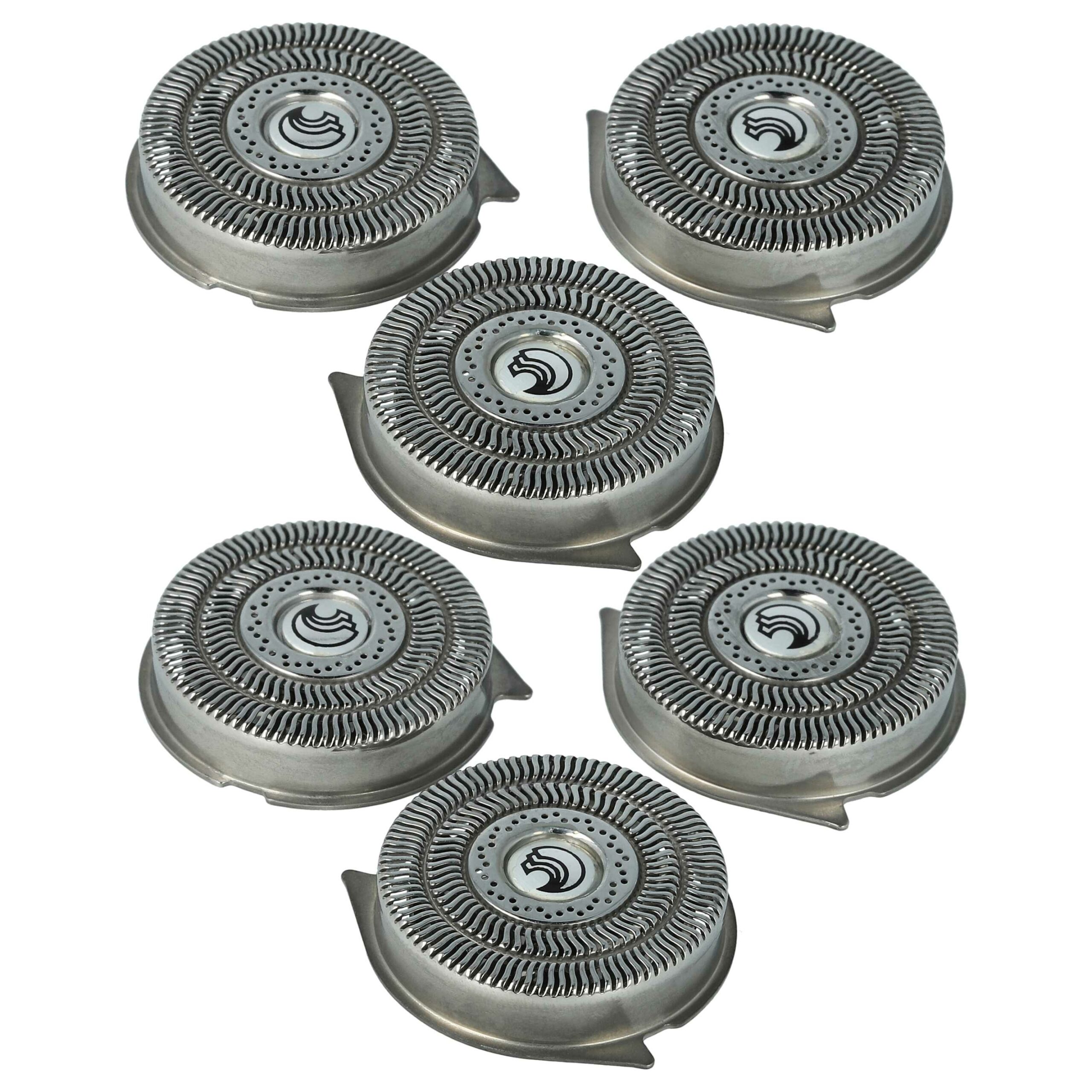 6 Cabeças de Corte Compatíveis com Philips HQ9 para Barbeador Elétrico, Prata