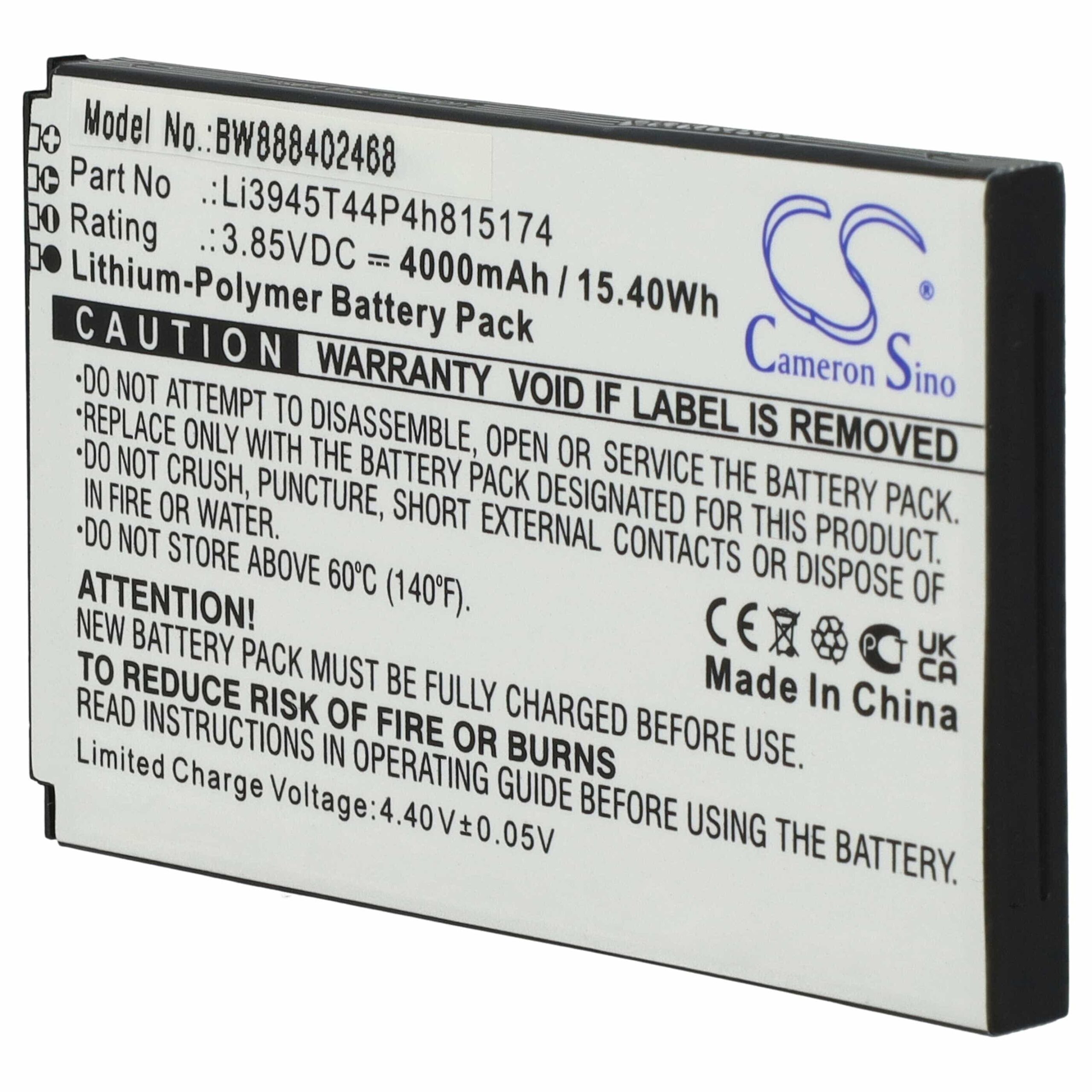 Bateria para Router Móvel ZTE Li3945T44P4h815174 - 4000 mAh 3.85 V Li-polymer vhbw - Image 3